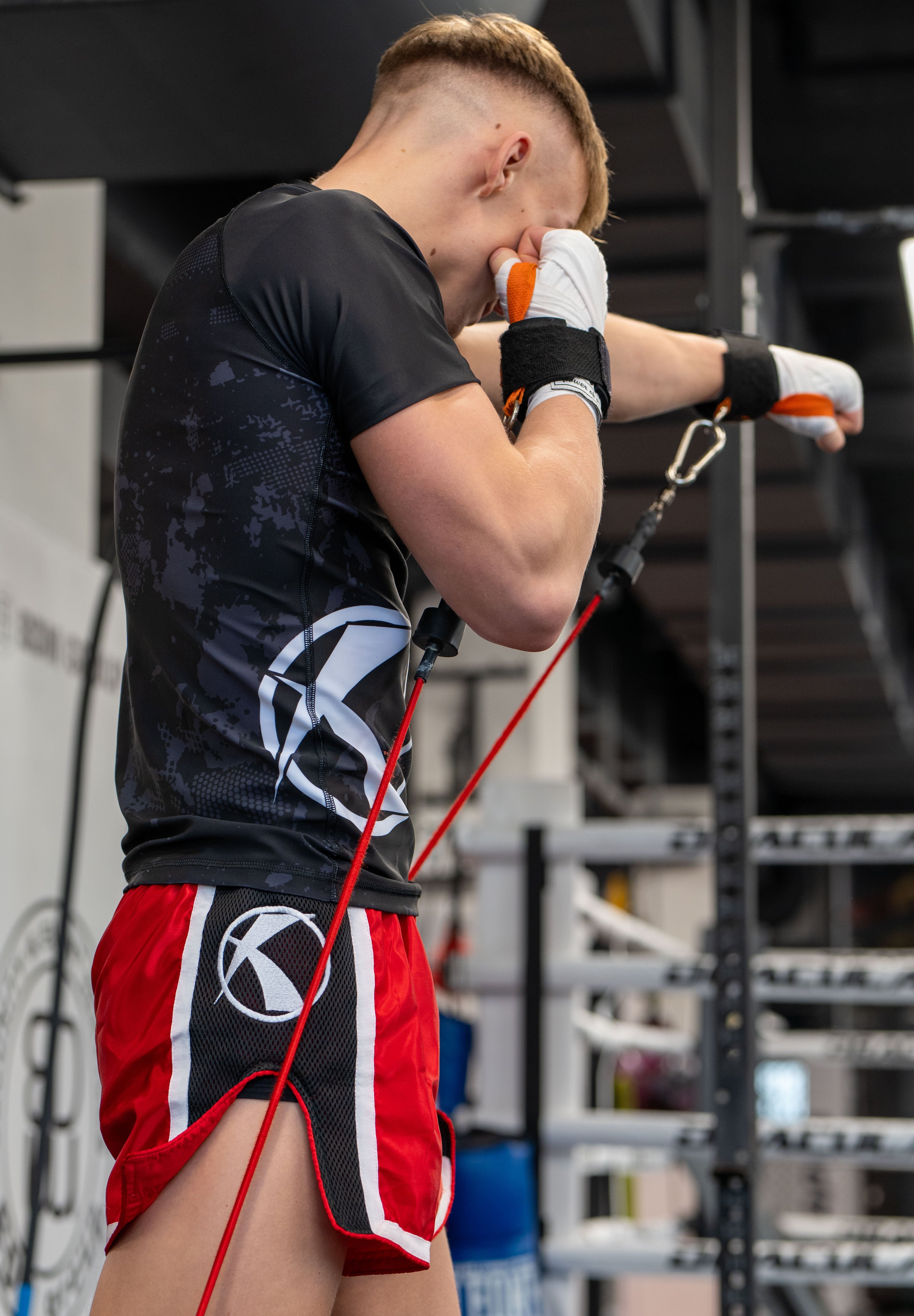 Katsudo thaibox rövidnadrág Huricane, piros