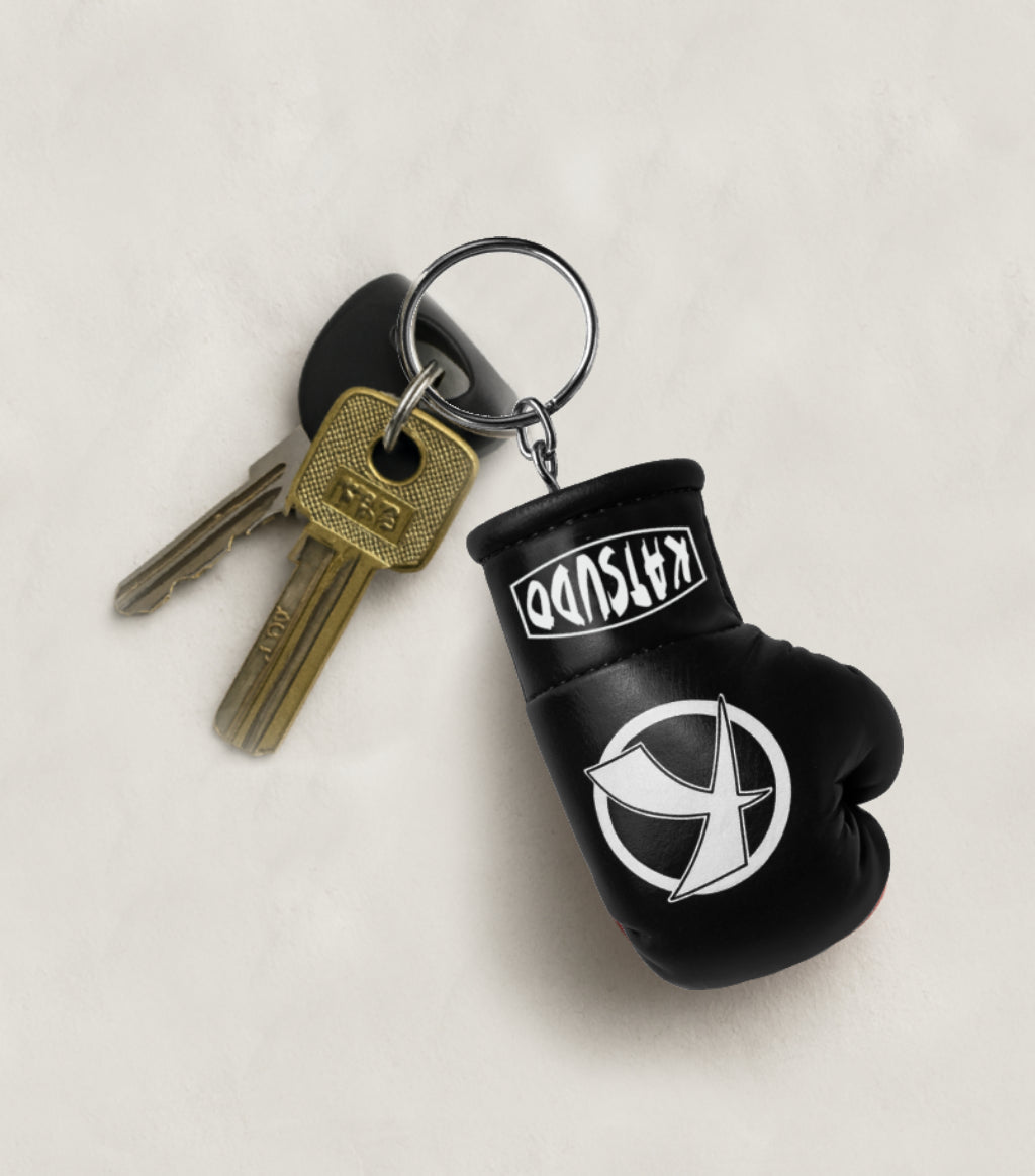 Katsudo Keyglo mini kesztyűs kulcstartó, fekete