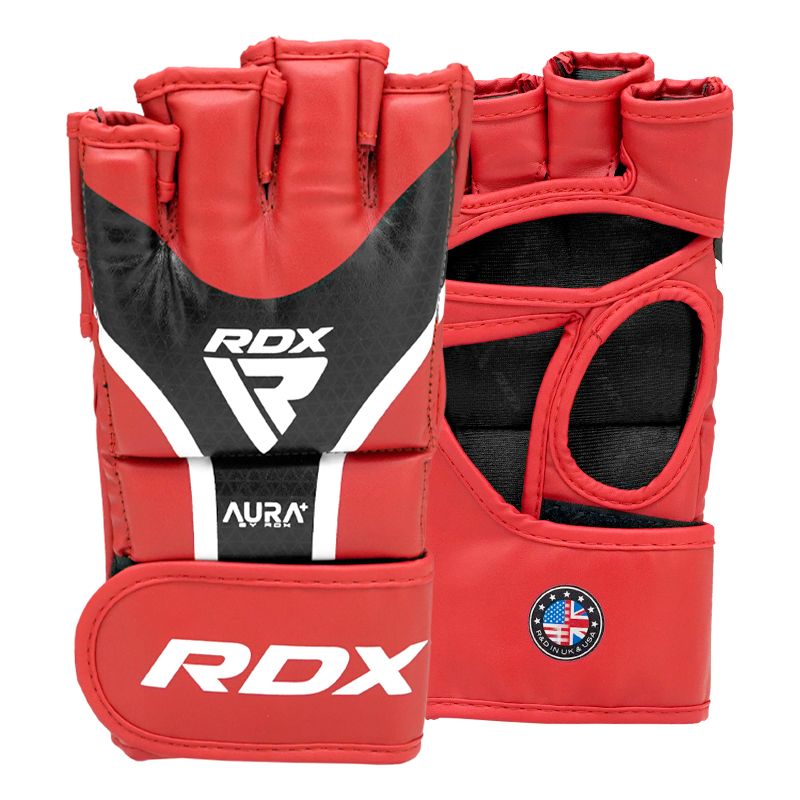 RDX grappling kesztyű Aura plus T-17, piros-fekete