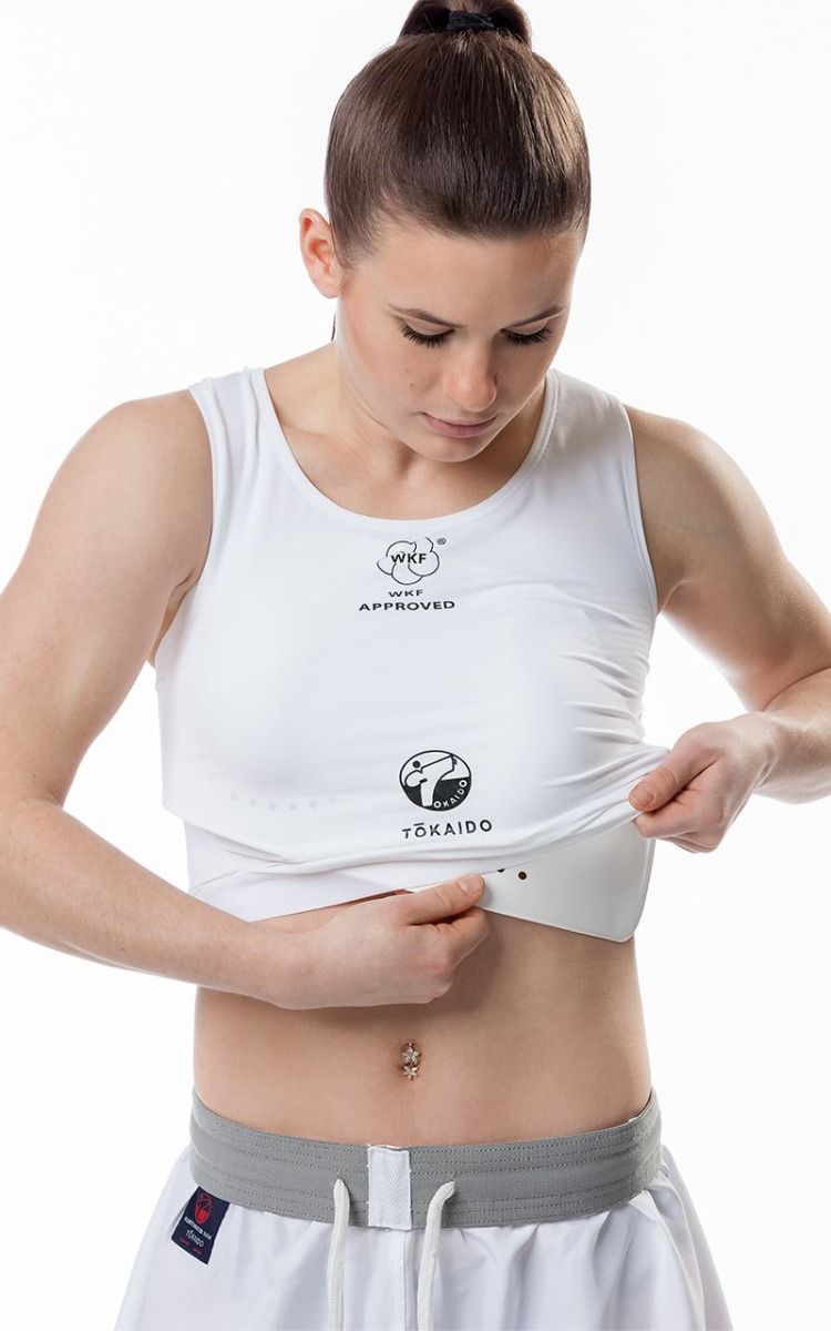 Tokaido trikó szett mellvédővel, WKF, fehér