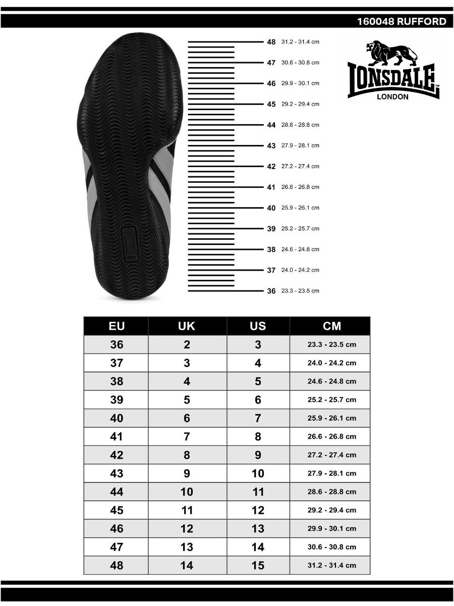 Lonsdale bokszcipő Rufford, fekete piros