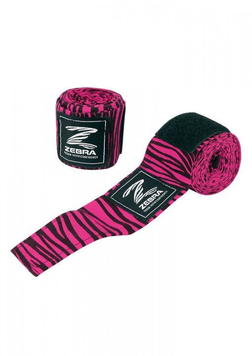 Zebra pamut boksz bandázs, rózsaszín-fekete