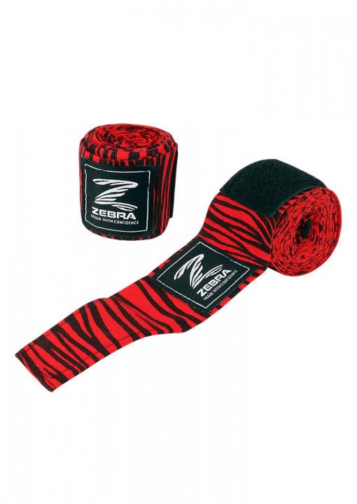 Zebra pamut boksz bandázs, piros-fekete