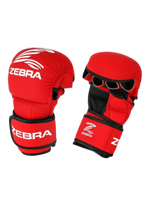 Zebra MMA kesztyű Sparing, piros