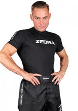 Zebra rövid ujjú Performance rash guard, fekete