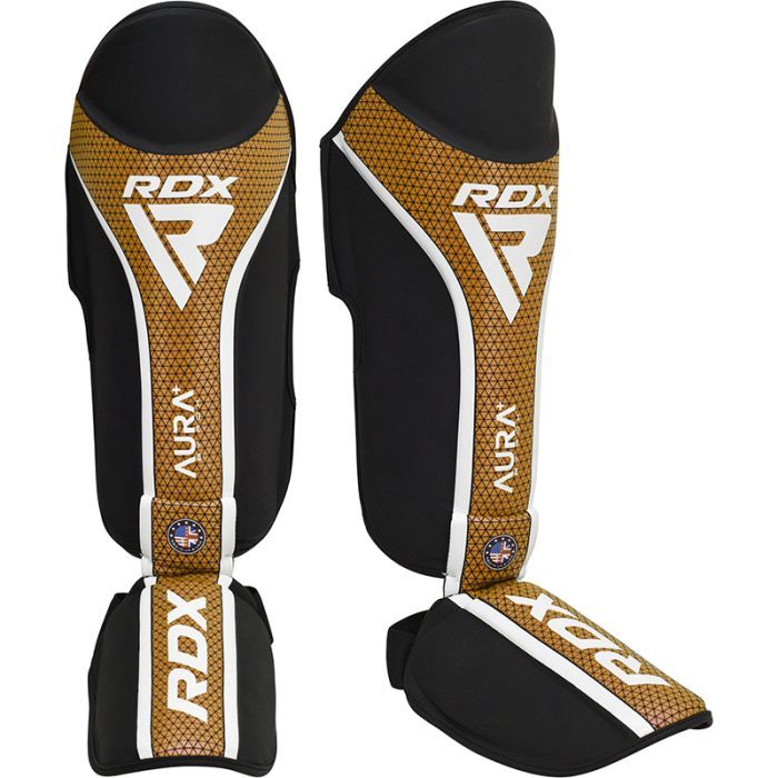 RDX sípcsont és lábfejvédők Aura+ T17, fekete-arany