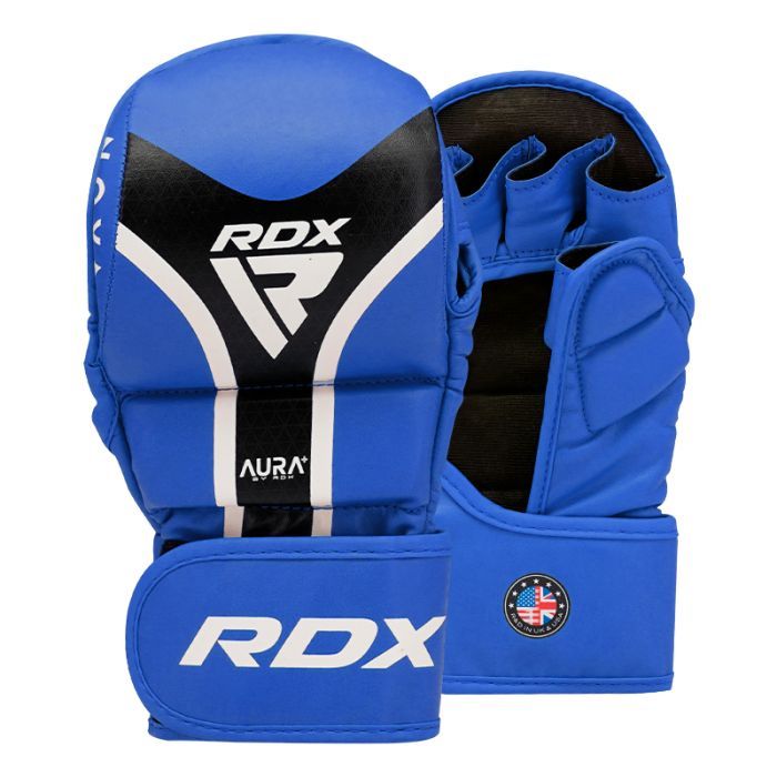 RDX grappling kesztyű Aura+ T17, kék-fekete