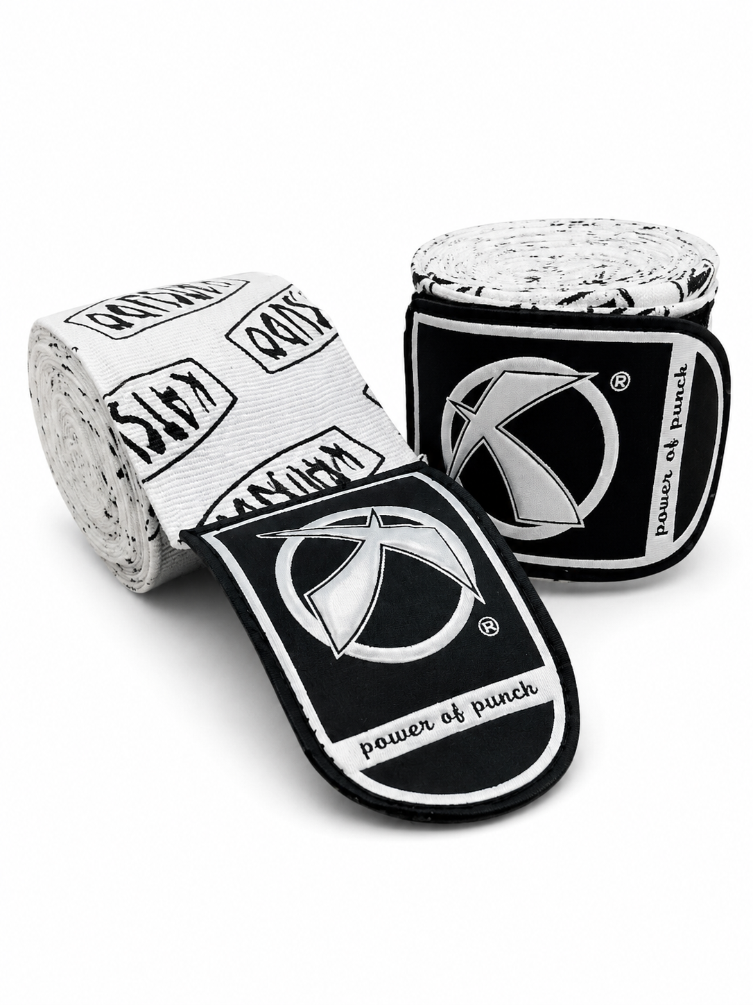 Katsudo rugalmas boxkötés Path PRO monogrammal 2 db, fehér-fekete