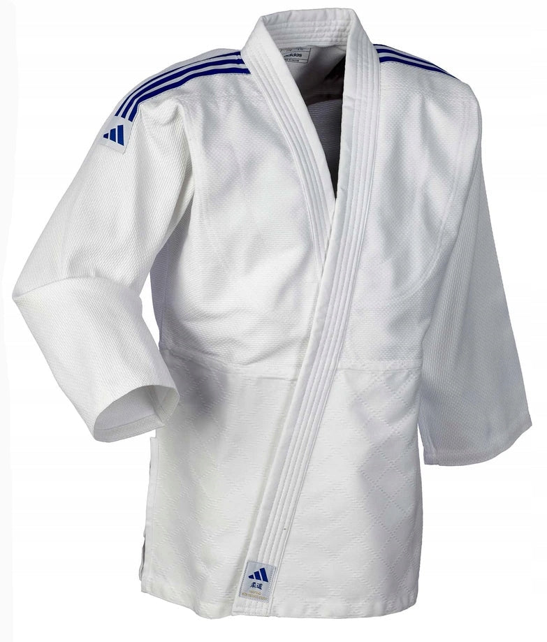 Adidas JU kimonó kék csíkokkal Club 350g, fehér
