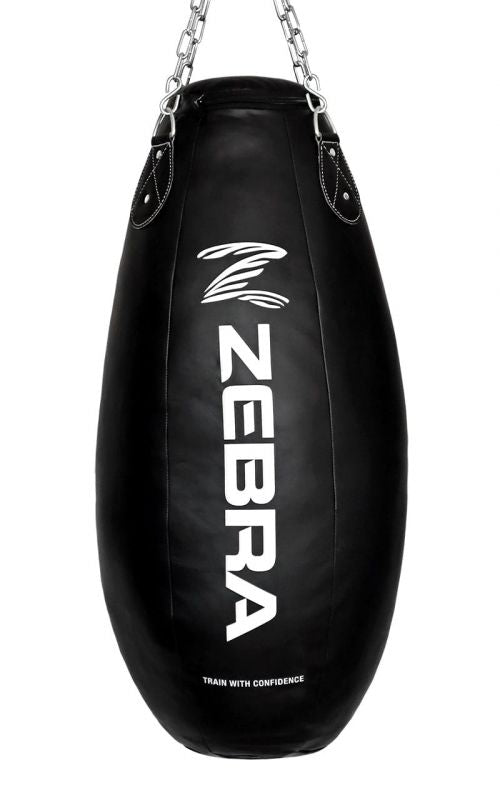 Zebra bőr bokszzsák 120x33, fekete