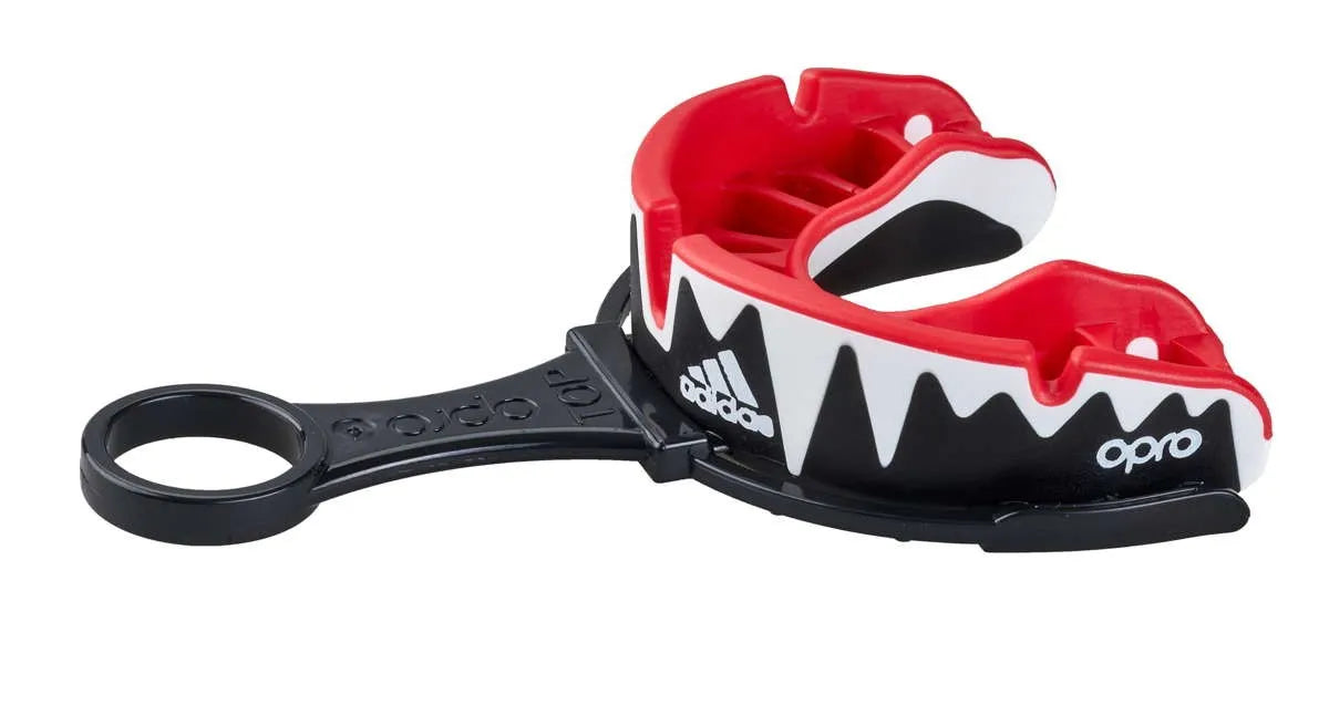 Adidas fogvédő Opro Platinum, piros-fekete-fehér