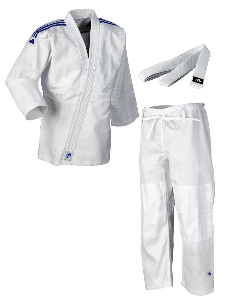 Adidas JU kimonó kék csíkokkal Club 350g, fehér