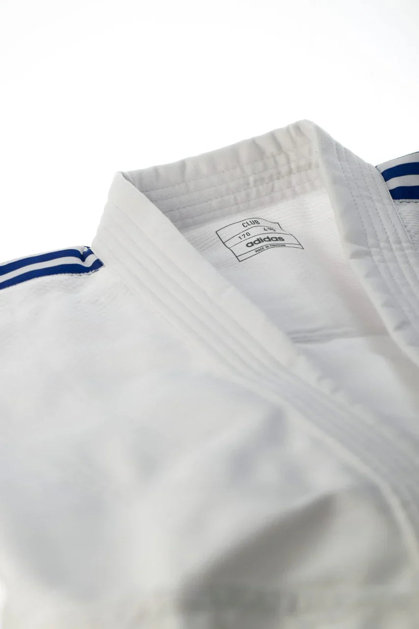 Adidas JU kimonó kék csíkokkal Club 350g, fehér