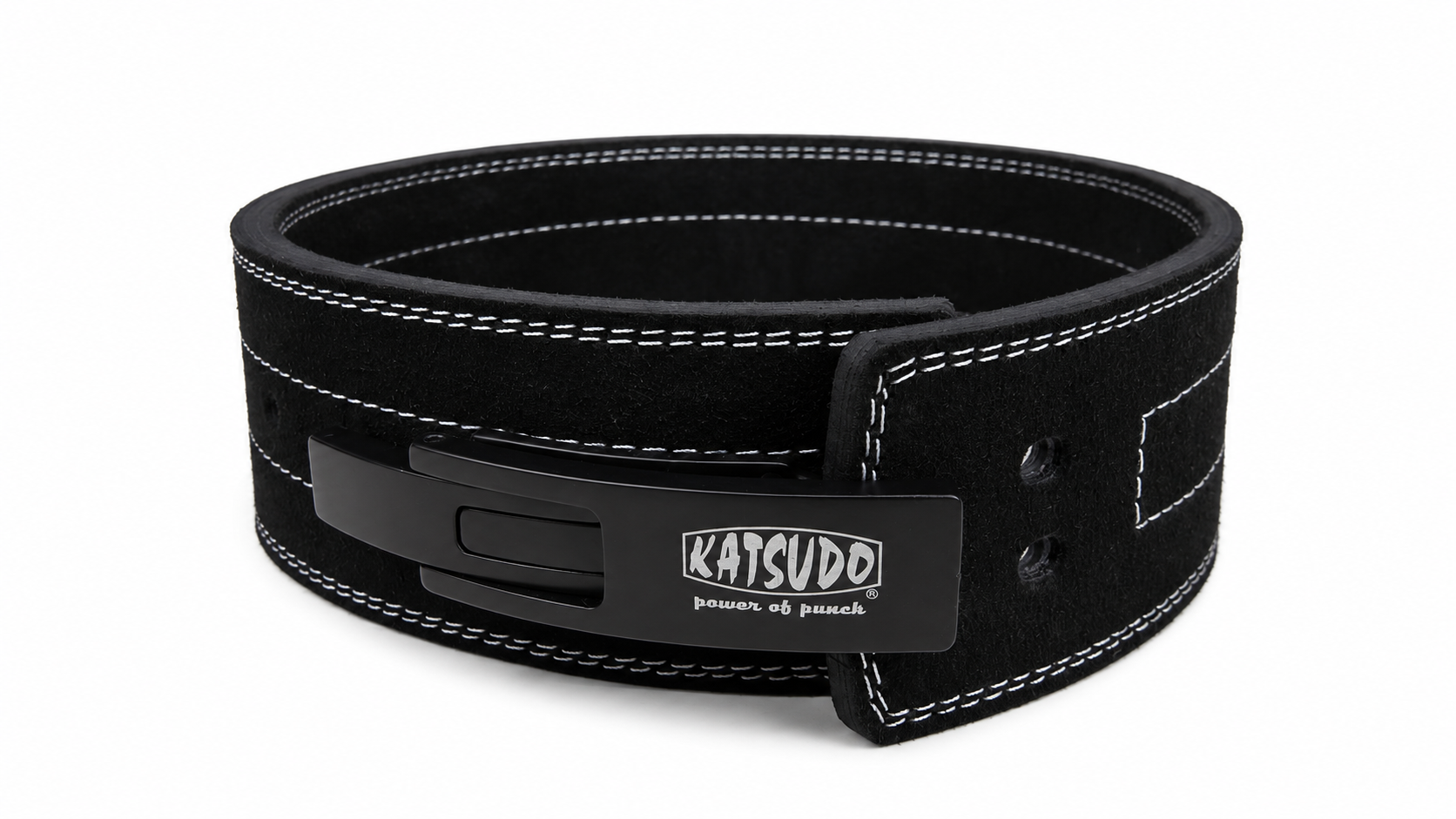 Katsudo BrutalBane powerlifting öv emelőkaros csattal, fekete