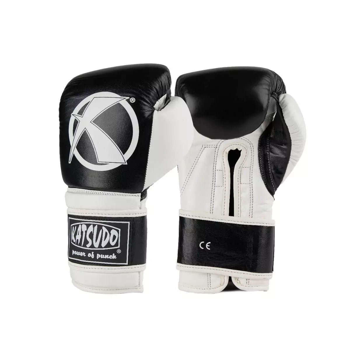 Katsudo bokszkesztyűk Fight, fekete-fehér