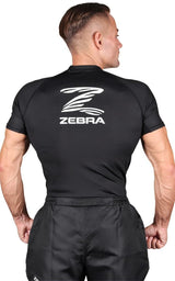 Zebra rövid ujjú Performance rash guard, fekete