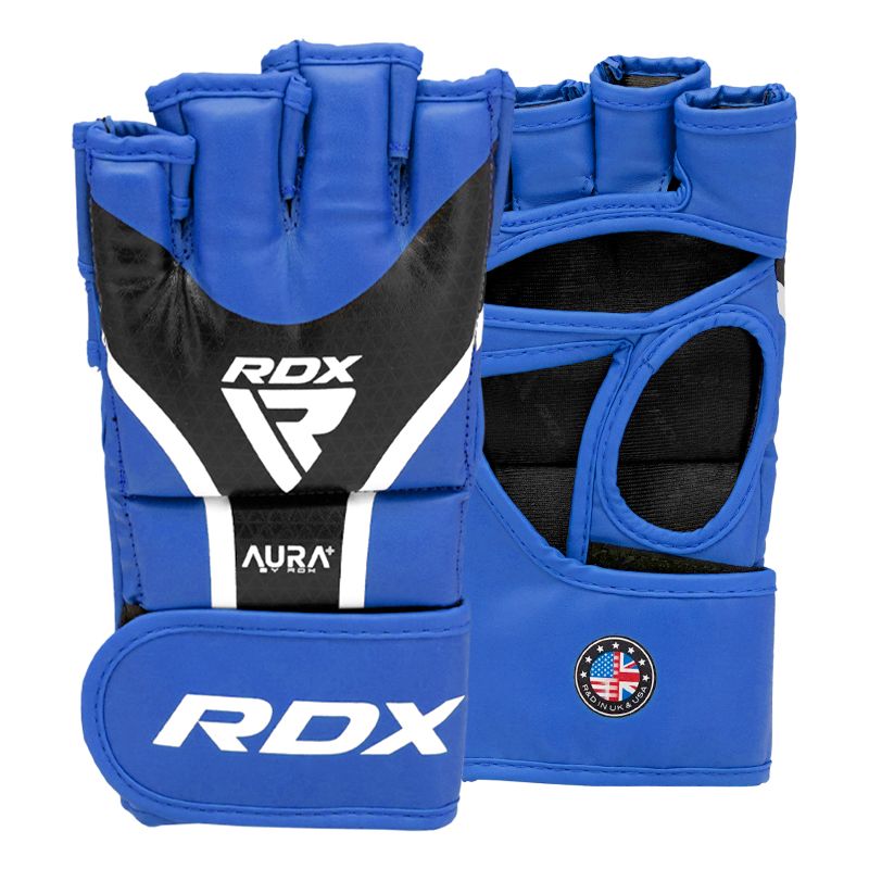 RDX grappling kesztyű Aura plus T-17, kék-fekete