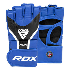 RDX grappling kesztyű Aura plus T-17, kék-fekete