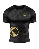 Katsudo rövid ujjú rash guard Virago, fekete-arany
