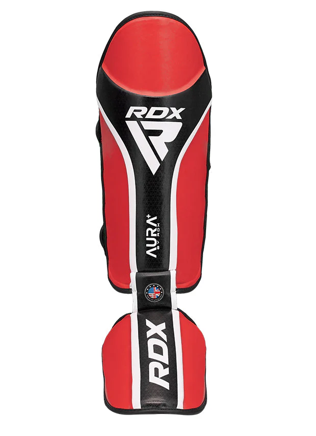 RDX sípcsont és lábfejvédők Aura+ T17, piros-fekete