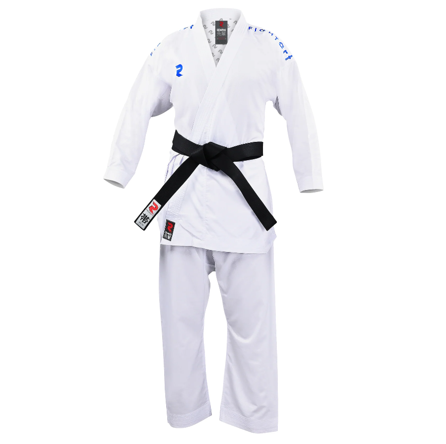 Fight Art KA Sempai WKF kimonó 120g, kék karakterekkel