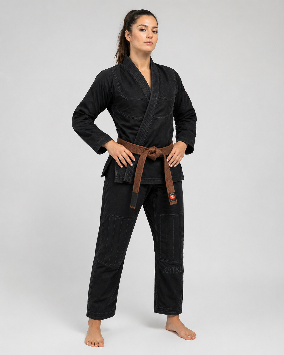 Katsudo Yori női Jiu Jitsu kimonó 450g, fekete